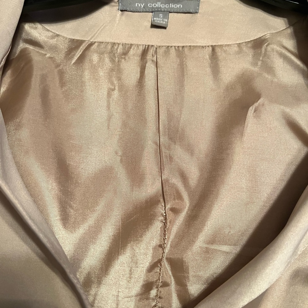 NY Collection Satin Beige Blazer - Picture 5 of 9